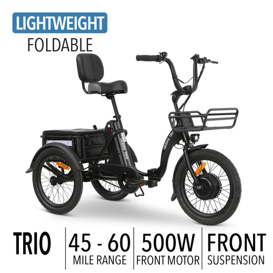 TRIO Crossover Lightweight Foldable Electric Tricycle