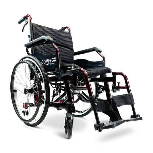 X-1 ComfyGO Lightweight Manual Wheelchair With Quick-Detach Wheels